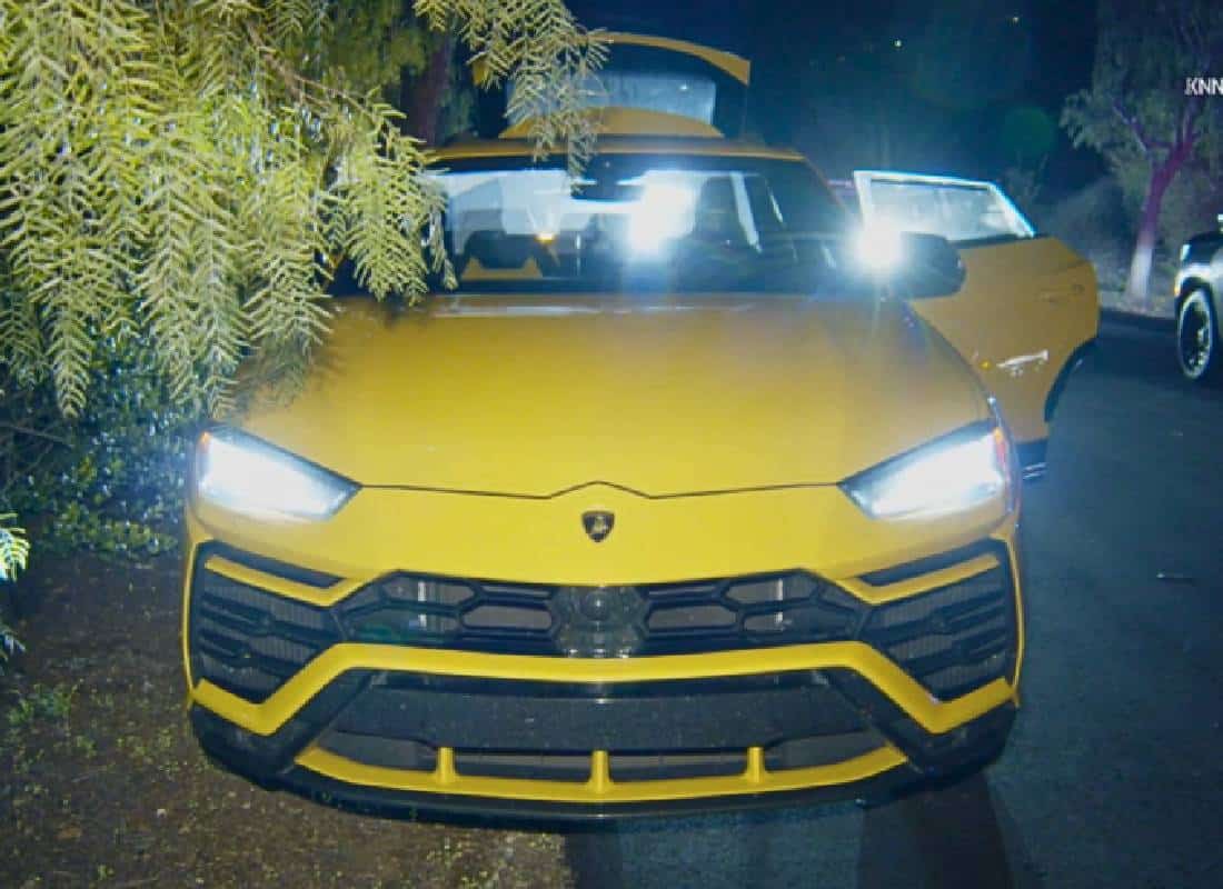 שוד אכזרי בלוס אנג'לס: פושעים ברחו בלמבורגיני צהובה במרדף דרך הוואלי