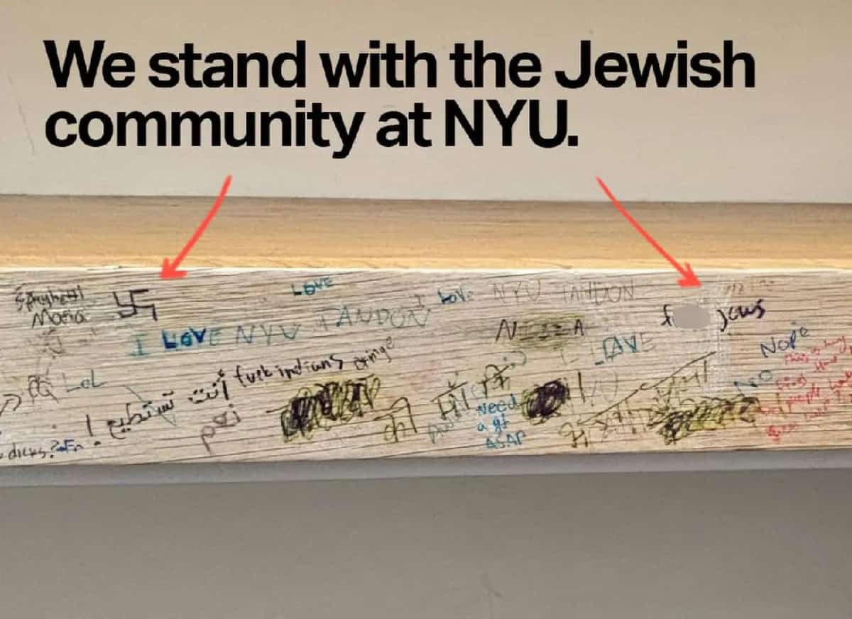 צלבי קרס על קירות האוניברסיטה: כתובות שנאה אנטישמיות בספרייה של אוניברסיטת ניו יורק