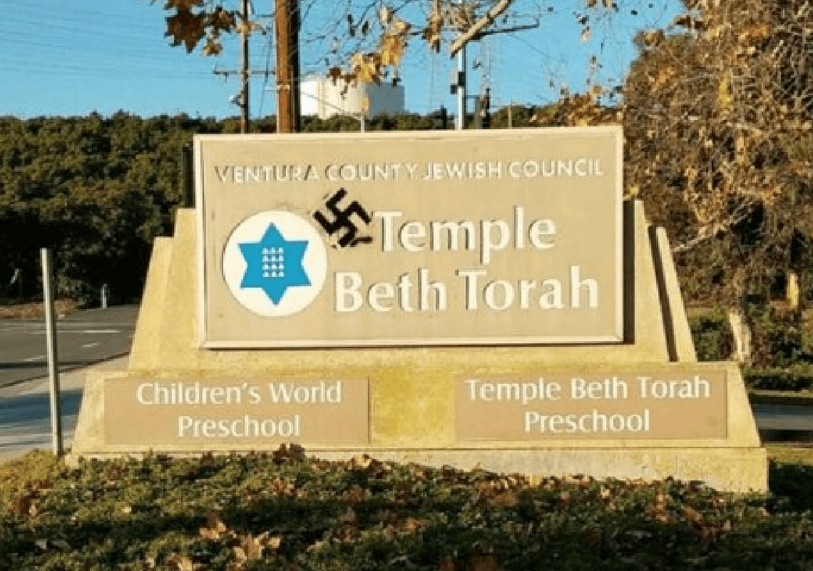 פשע שנאה בוונטורה: חשוד נתפס מרסס צלבי קרס במספר מוקדים