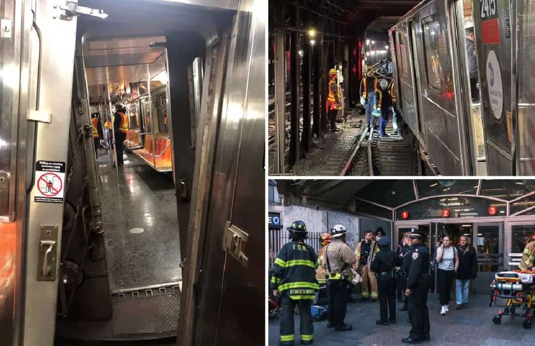 ניו יורק: התנגשות רכבות וירידה מהפסים; 24 פצועים - שיבושים בפעילות צפויים עד הבוקר‏