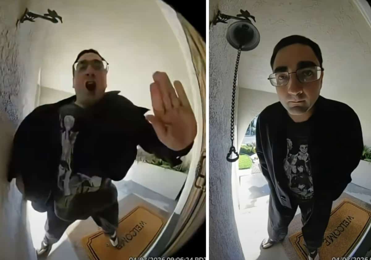 תיעוד מצמרר מקליפורניה: גבר אלים דרש להיכנס לבית שבו שהו אם וילדה - והעימות הסתיים בפציעות