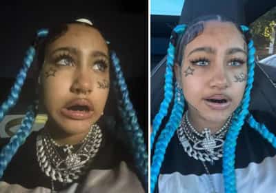 הבת של קים וקניה מעוררת סערה עם שיער כחול, קעקועים וסטייל שלא רואים כל יום